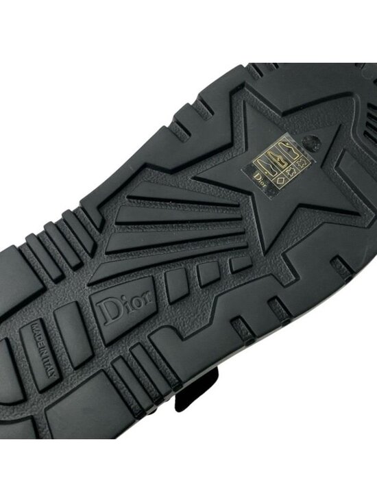 Christian Dior Dioract Slide Black Leather Sandal sz 38.5  Christian Dioract Sandals Shoes Leather Black Logo Flat